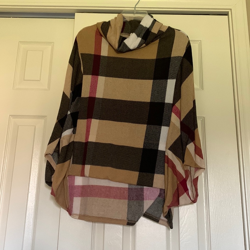Lime n Chili Poncho Striped Turtle Neck Sweater Size Small